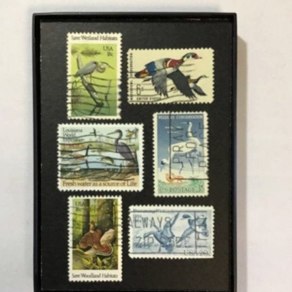 Bird Wildlife Conservation Framed Postage Stamp Art #EF96. - Picture 2 of 4